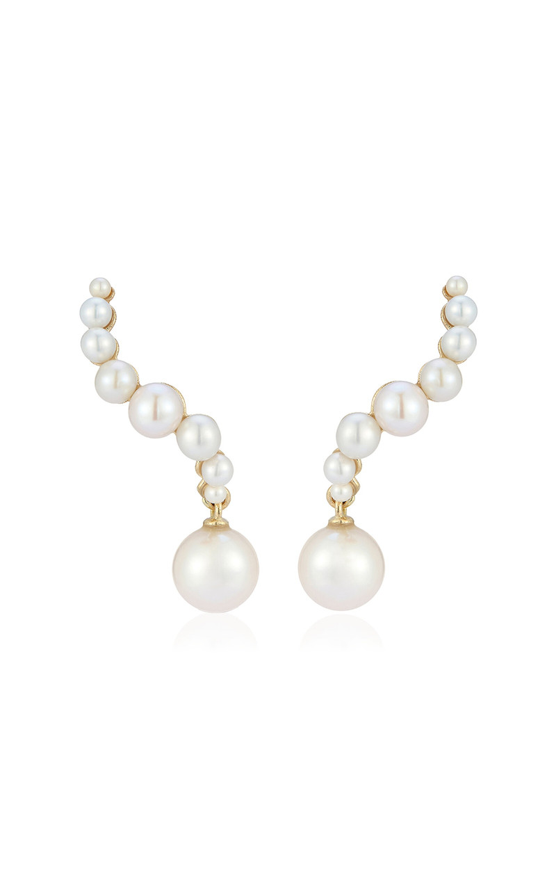 14K Yellow Gold Pearl Drop Earrings yellow - 1