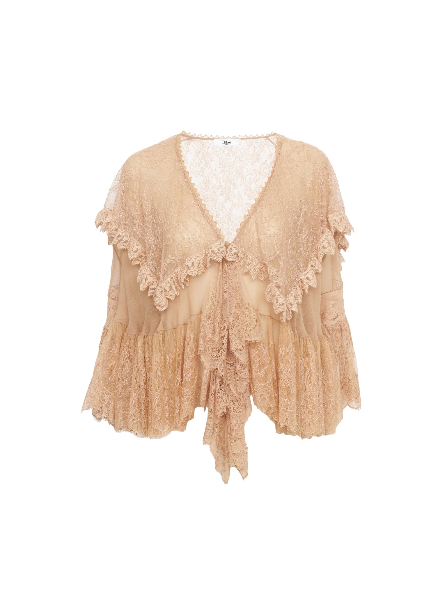 Chloé FLUID TOP IN SILK LACE | REVERSIBLE
