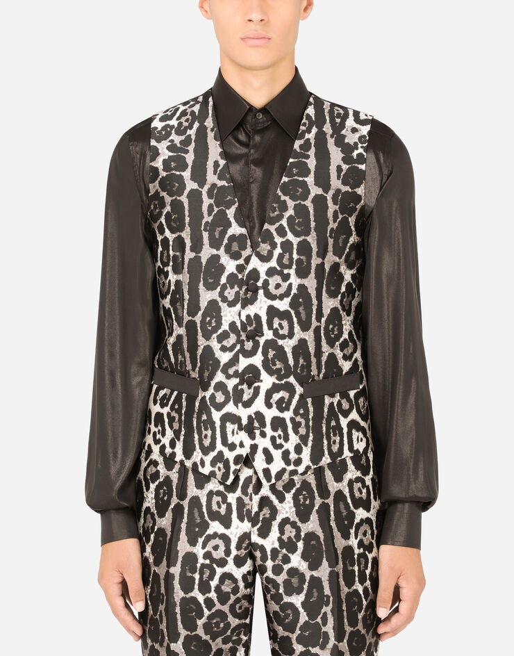 Leopard-print jacquard vest - 1