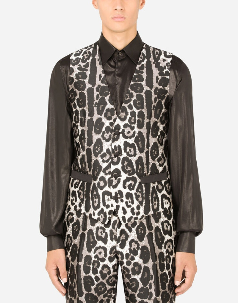 Leopard-print jacquard vest 1