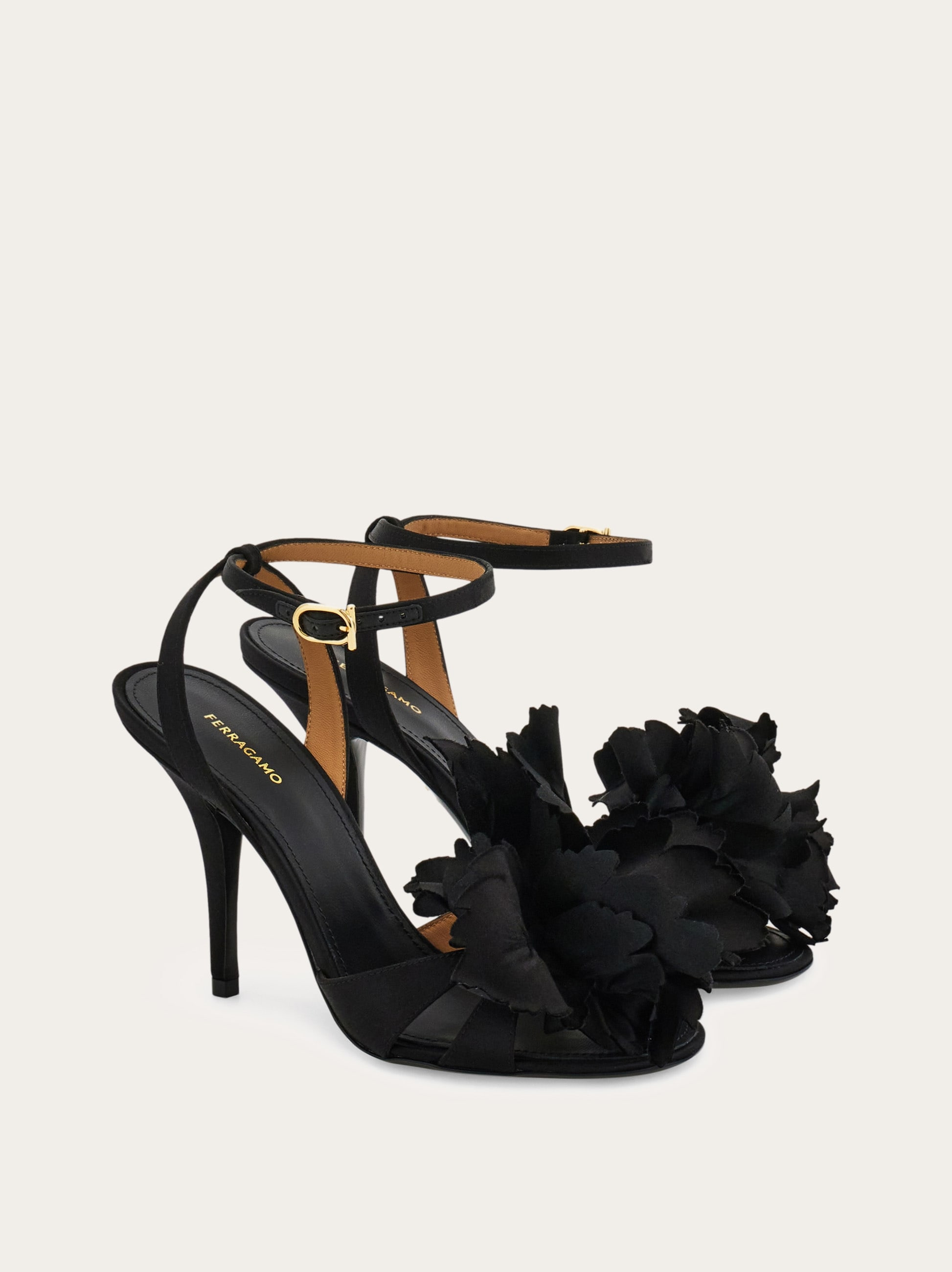 Flower embellished high heel sandal - 2