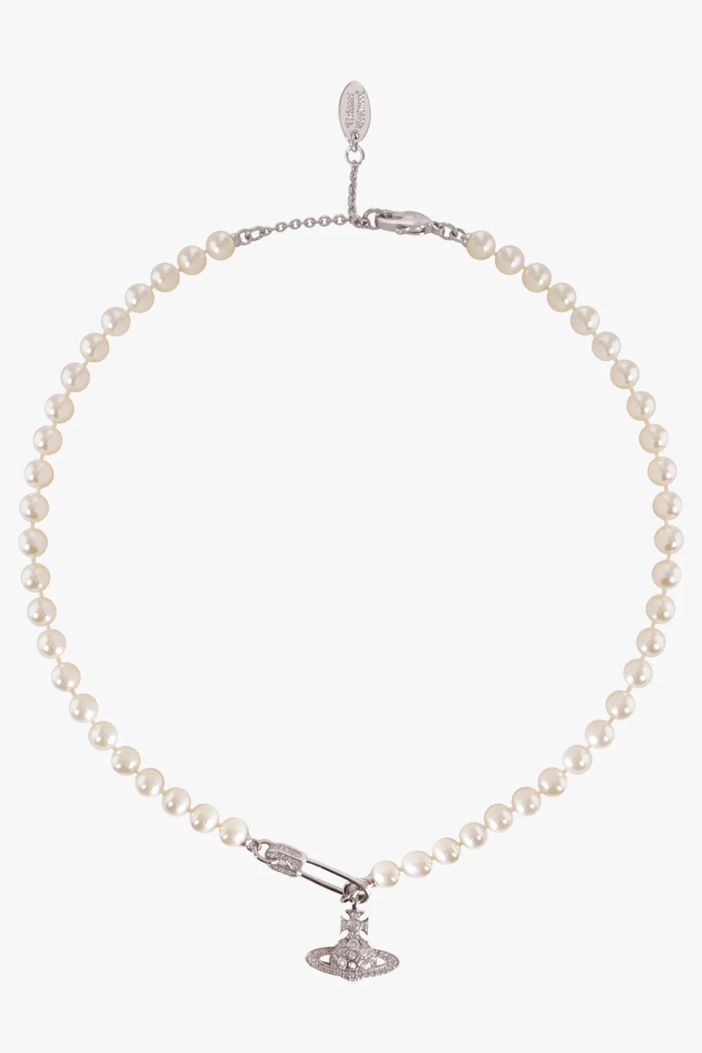 LUCRECE PEARL NECKLACE | WHITE/SILVER - 1