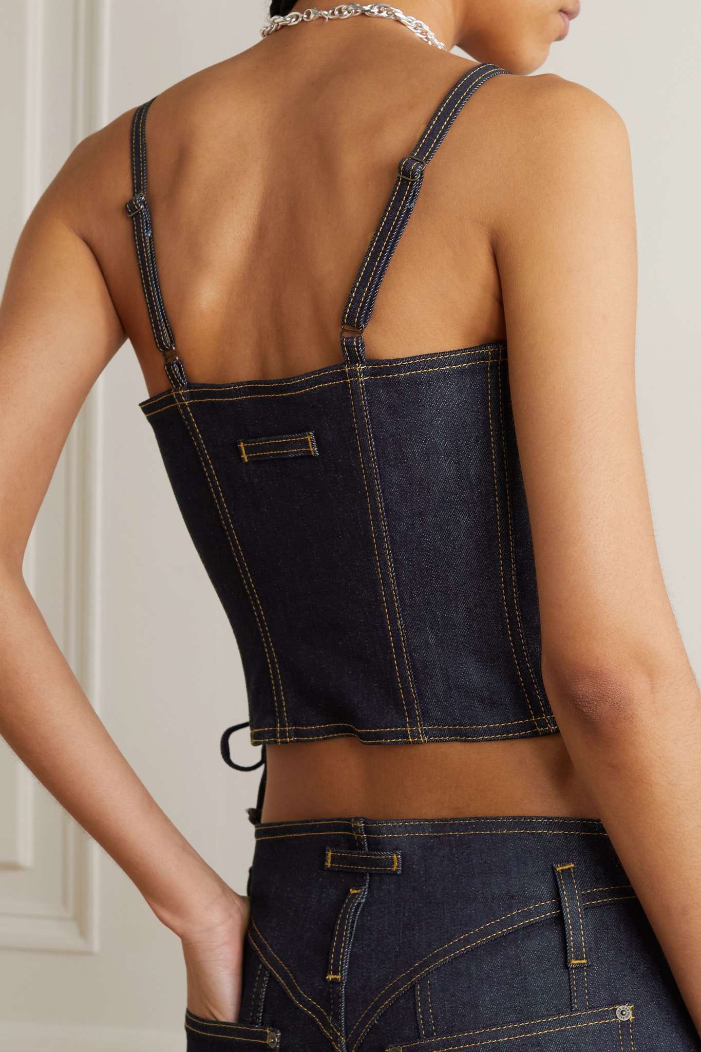 Jean Paul Gaultier Indigo 'The Lace-Up' Denim Corset Jean Paul