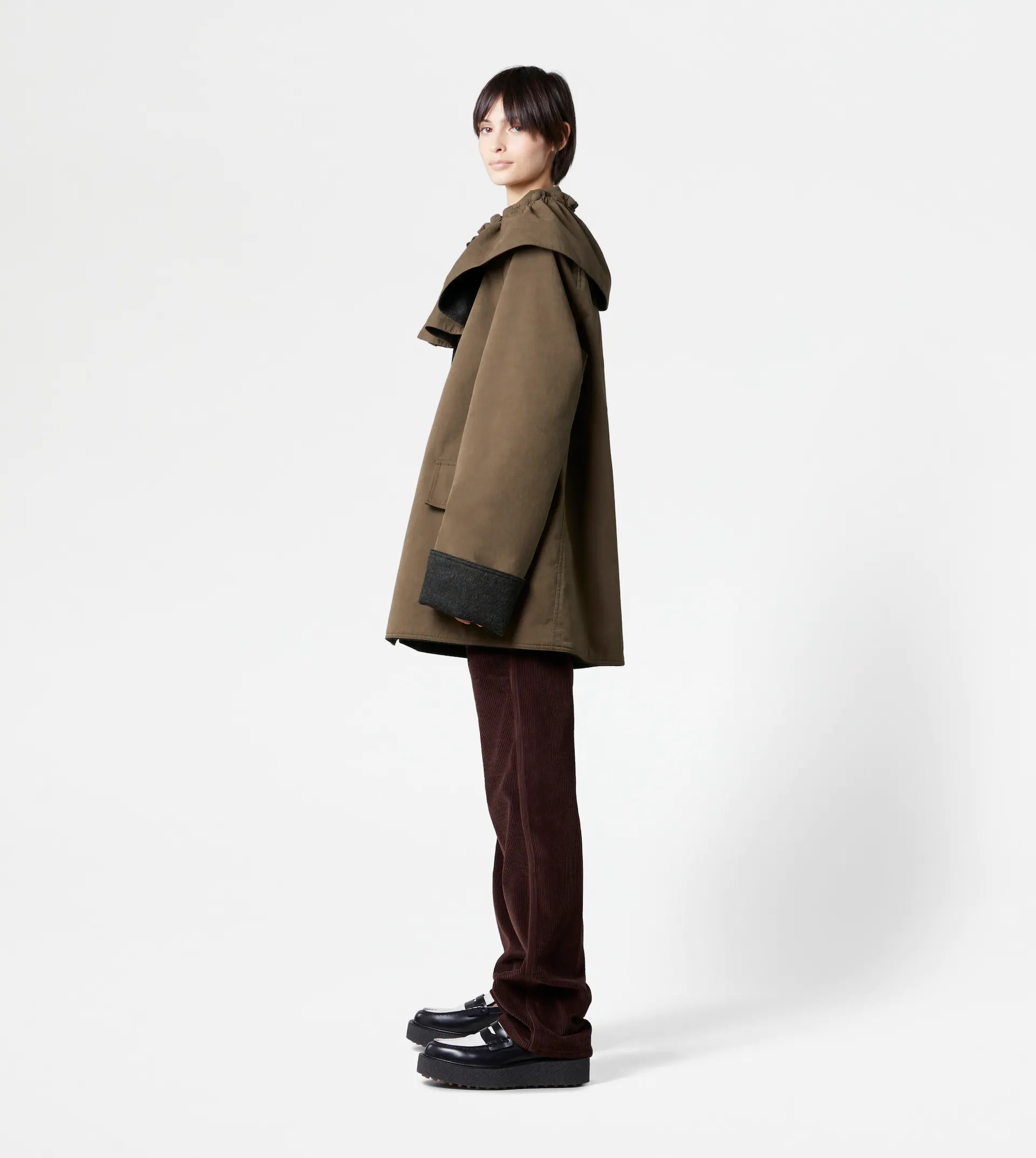 CROPPED REVERSIBLE COAT - GREEN - 4
