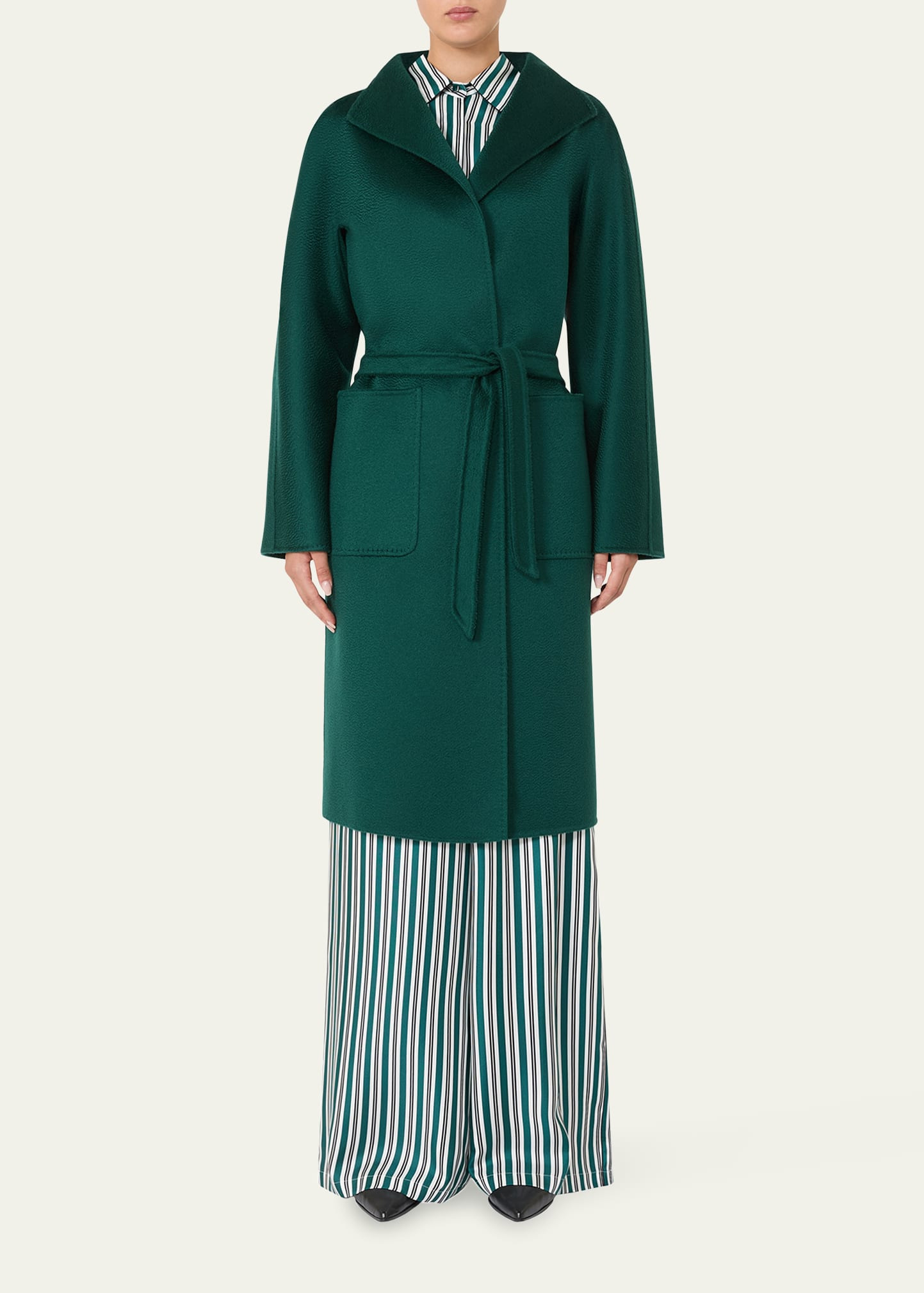 Lilia Cashmere Wrap Coat - 2