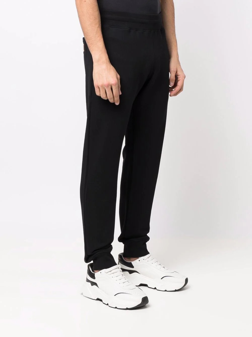 logo-lettering cotton track trousers - 3