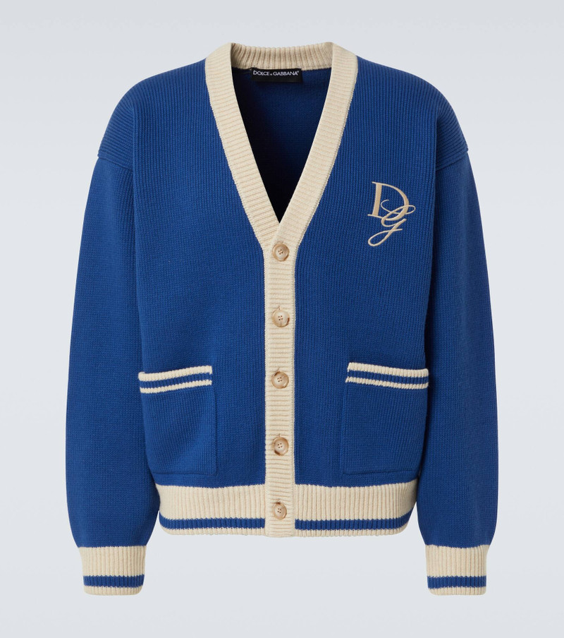 Embroidered virgin wool cardigan - 1