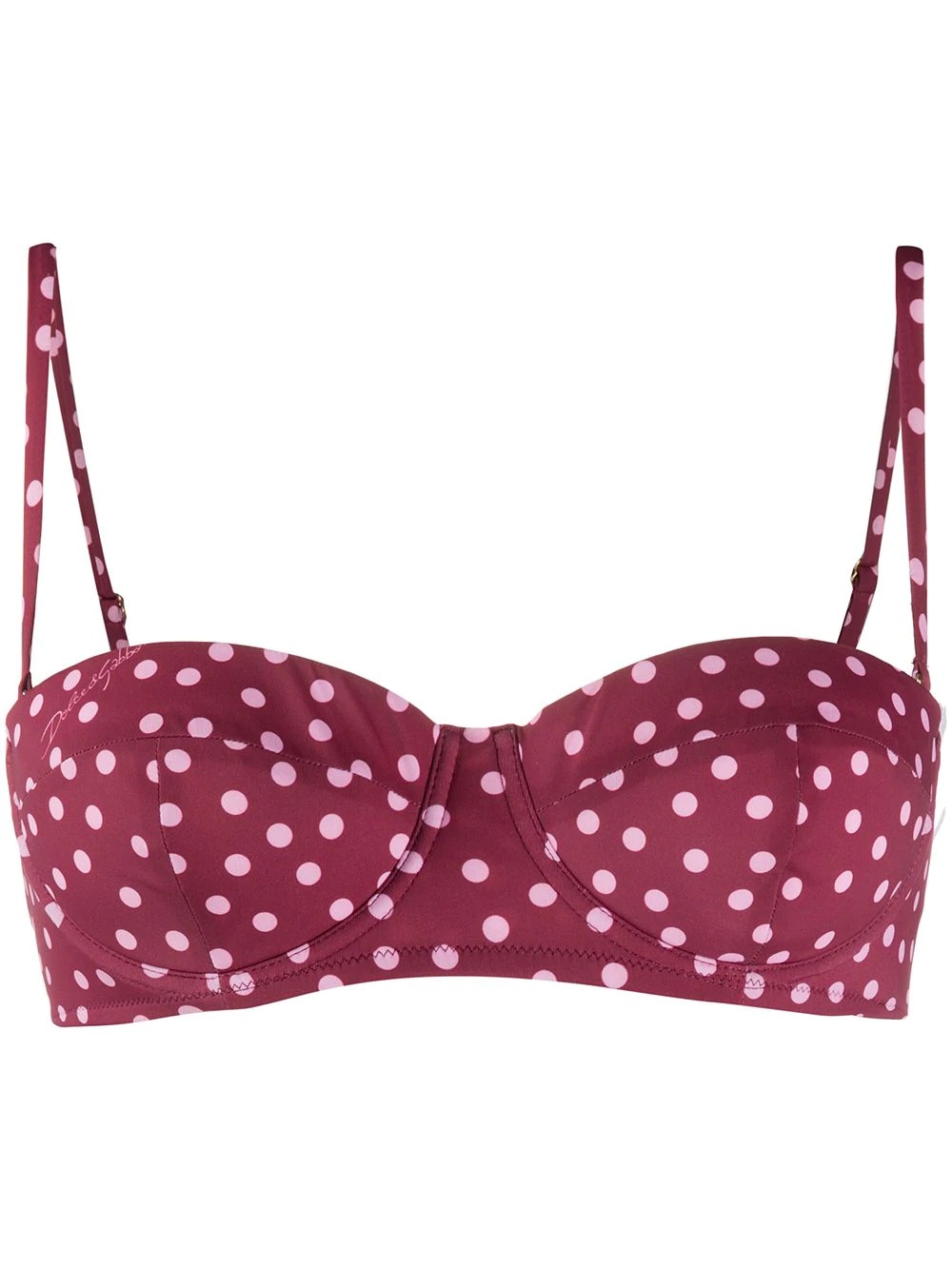 polka dot print bikini top - 1