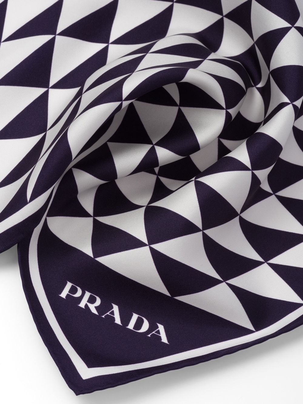 geometric-print silk scarf - 2