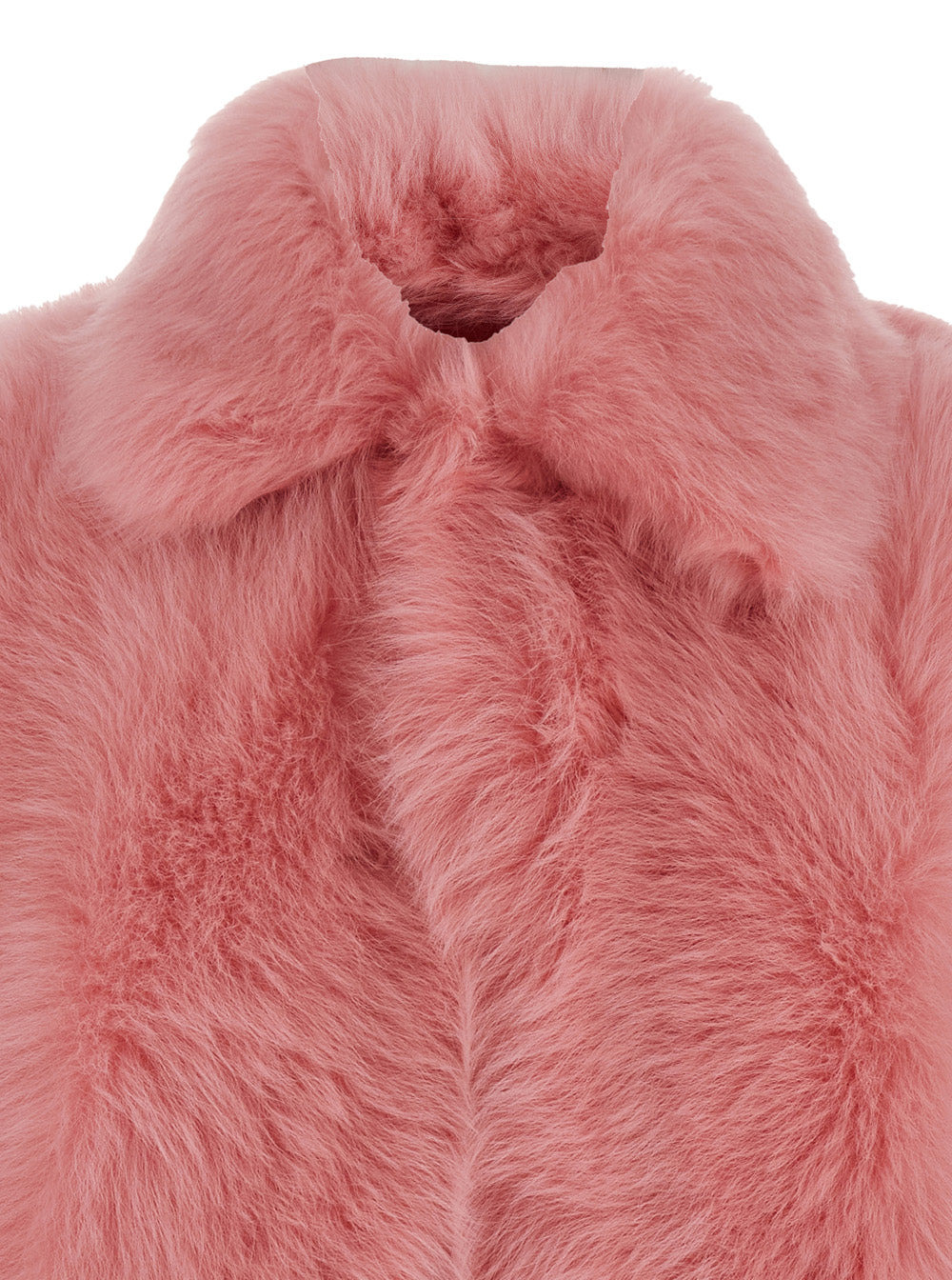 Bottega Veneta Women 'Toscana' Pink Cropped Shearling Coat With Classic Collar And Front Concealed C - 3