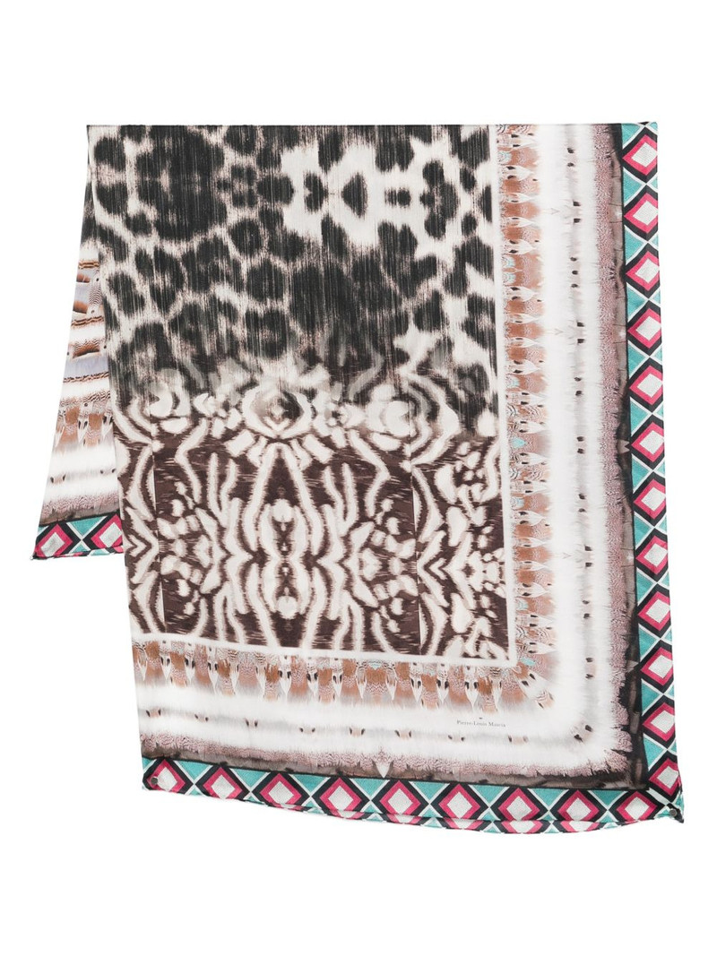 animal-print silk scarf 1