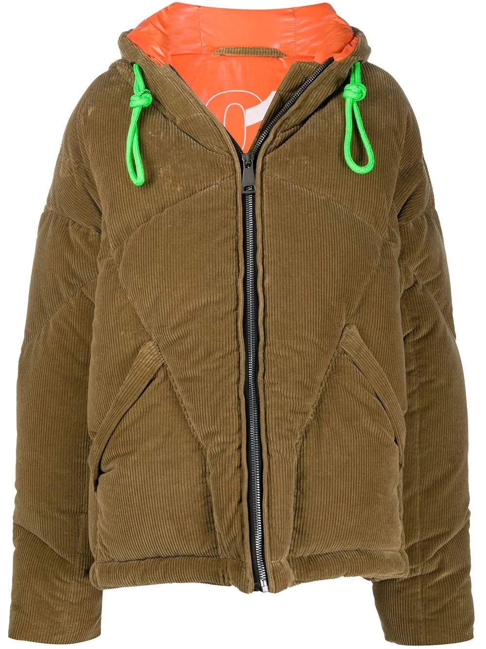 corduroy padded coat - 1