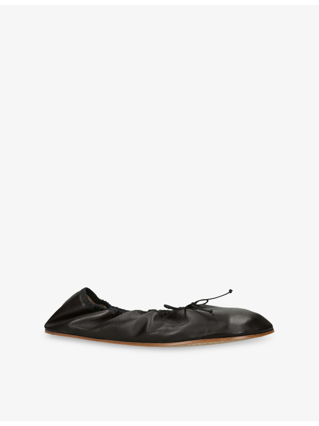 Round Leather Ballet Flats - 3