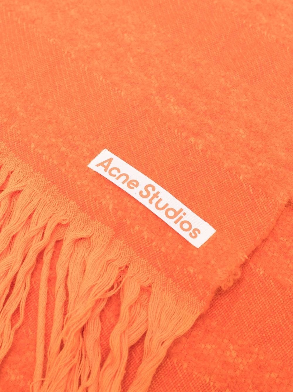 logo-patch frayed scarf - 3