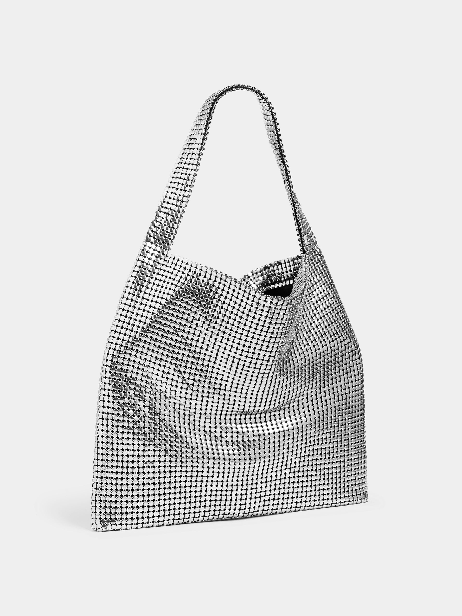SILVER PIXEL METALLIC TOTE BAG - 3