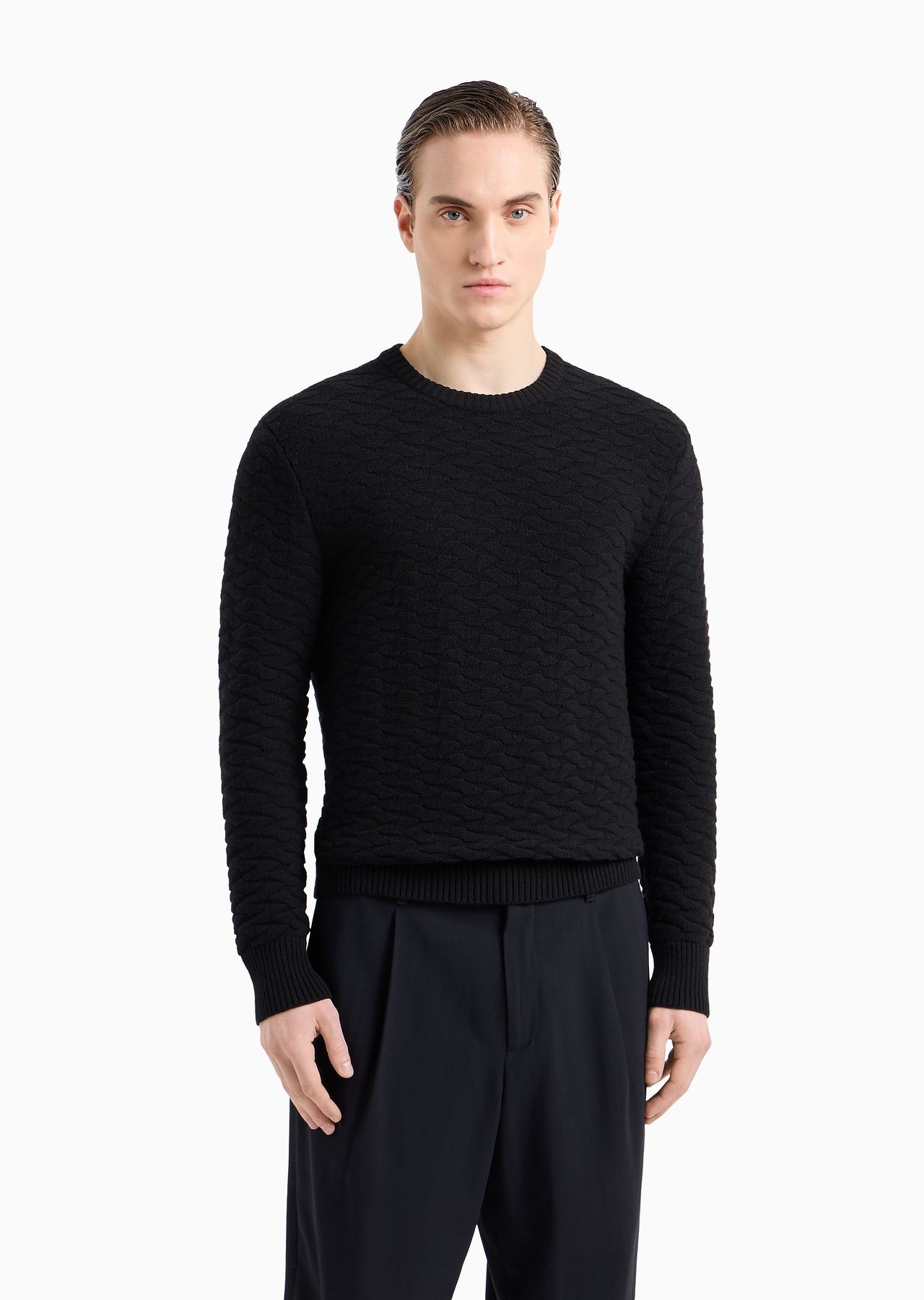 Jacquard virgin-wool blend crew-neck jumper - 2