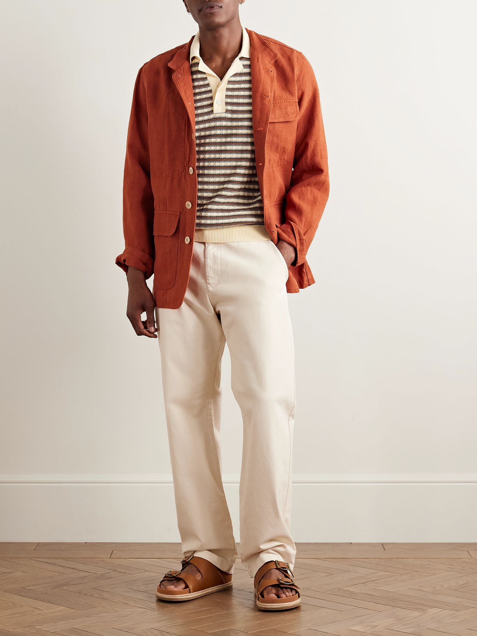 Aden 1923 Straight-Leg Organic Cotton-Blend Twill Chinos Cream - 2