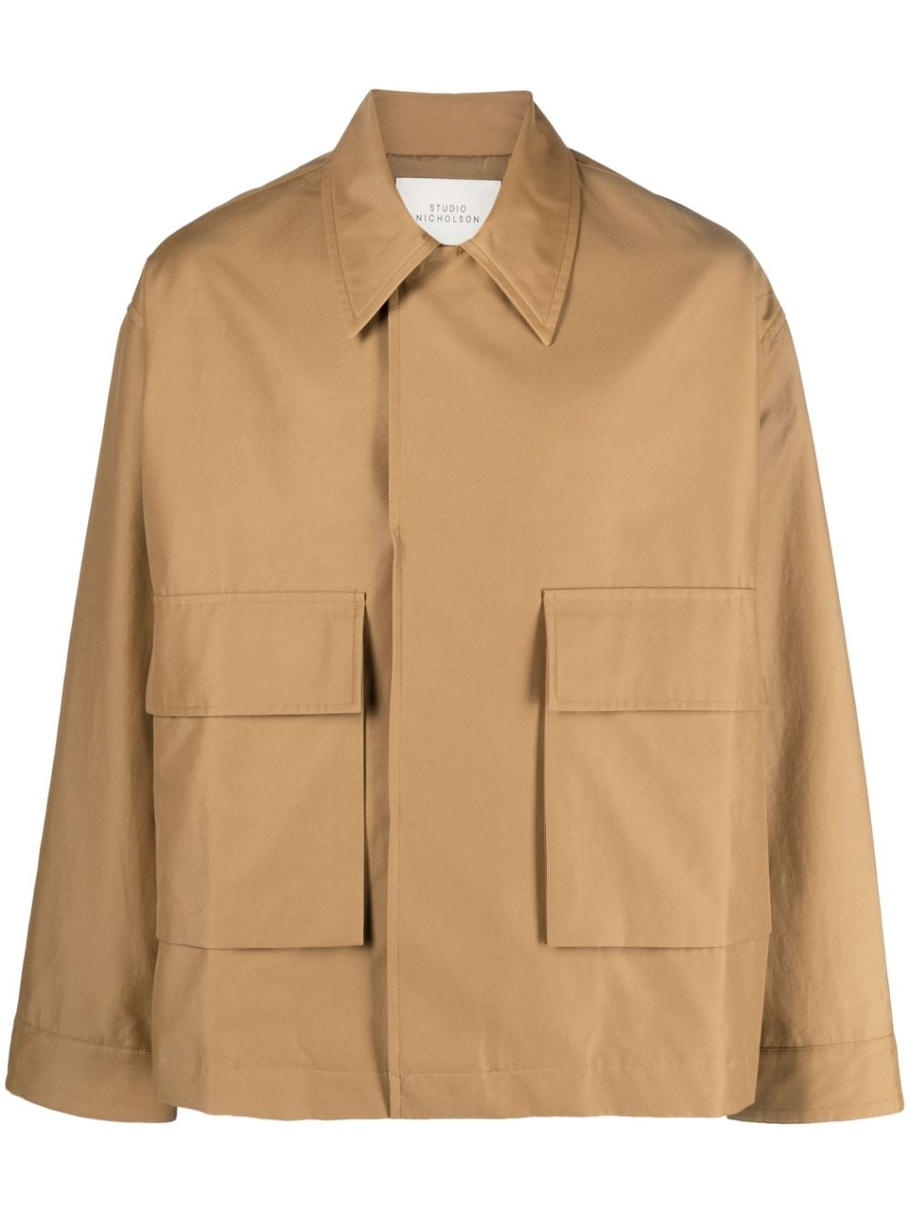 cargo-pocket shirt jacket - 1