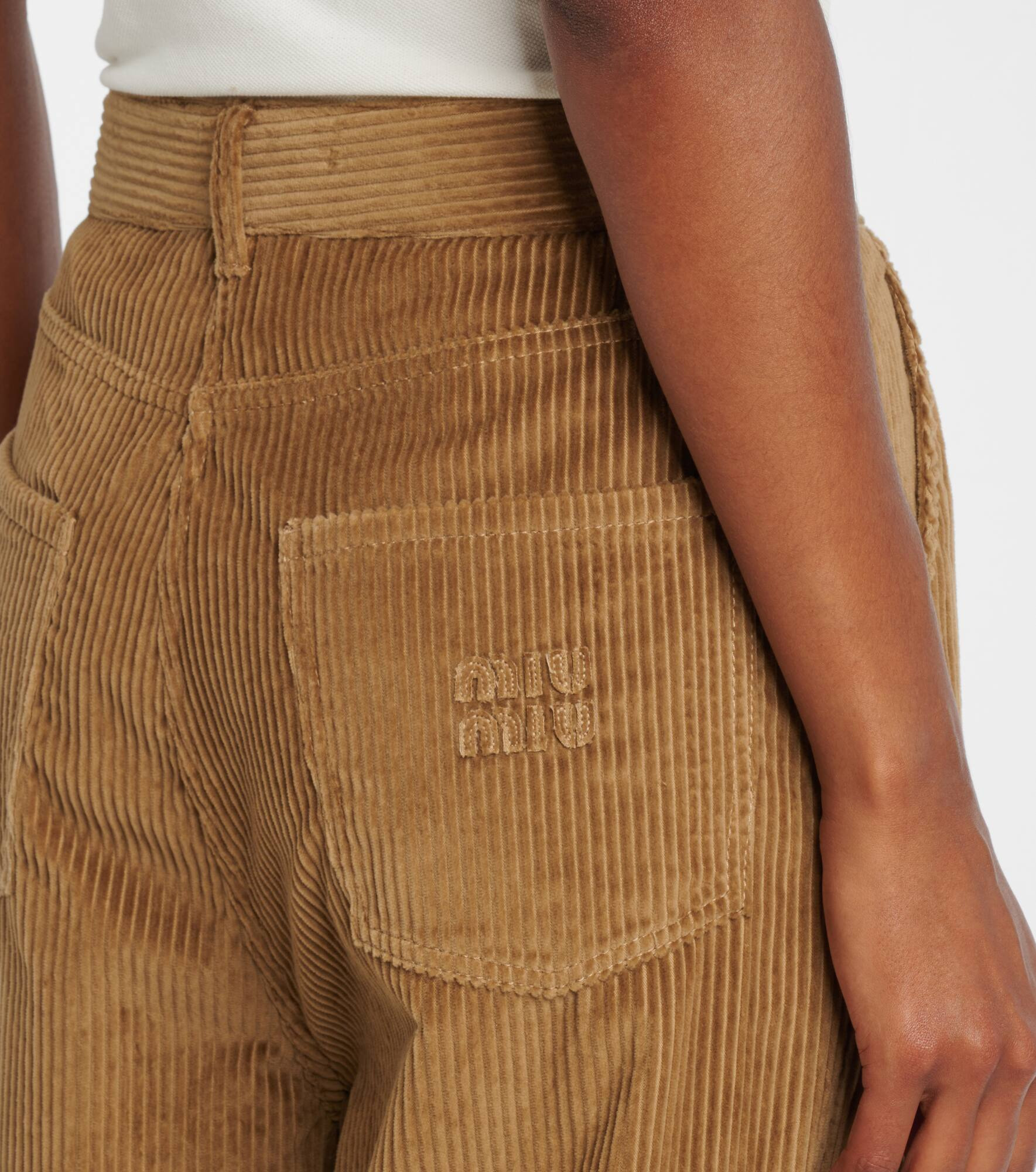 Cotton corduroy wide-leg pants - 6