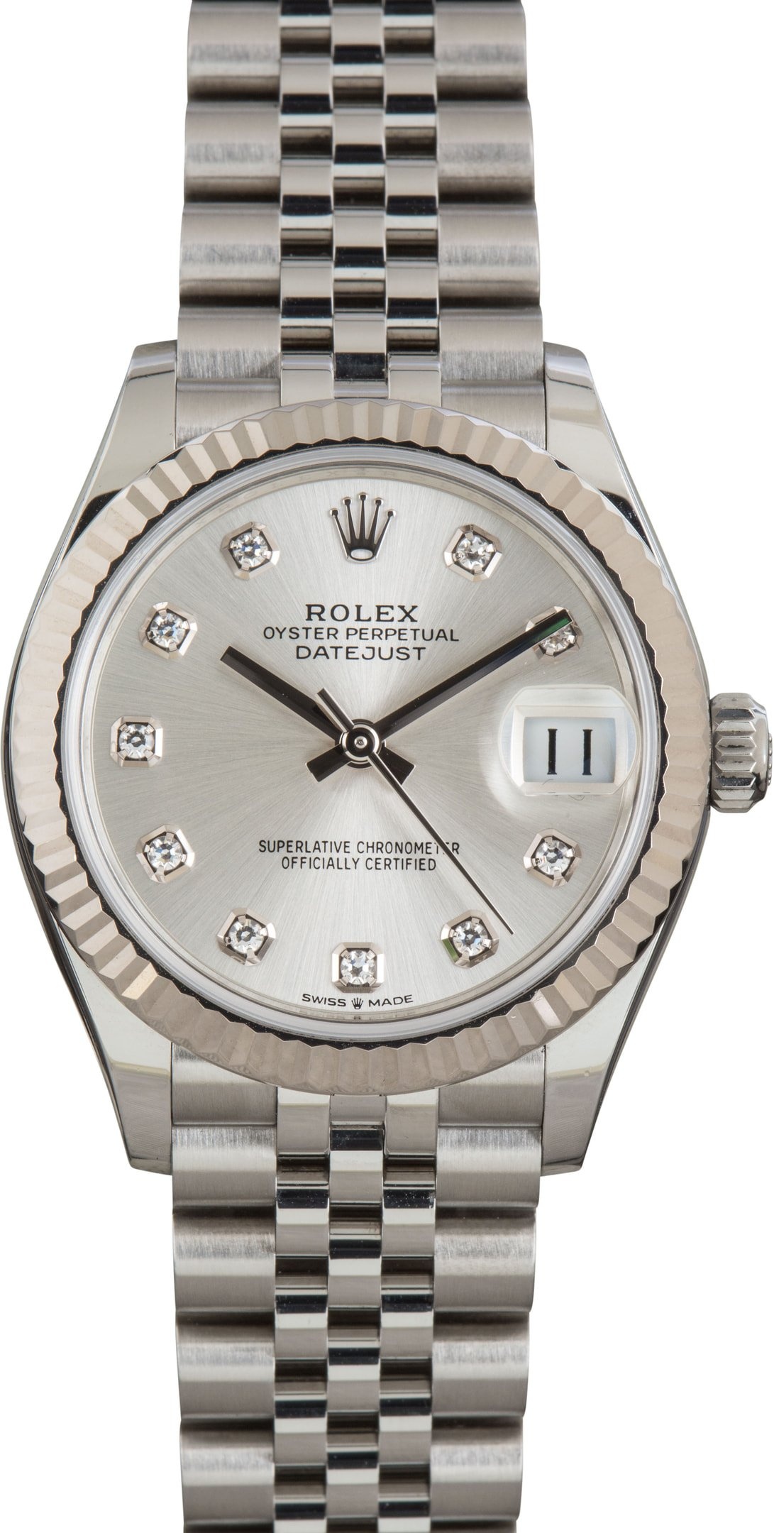 Ladies Rolex Datejust Ref 278274 Silver Diamond Dial - 1
