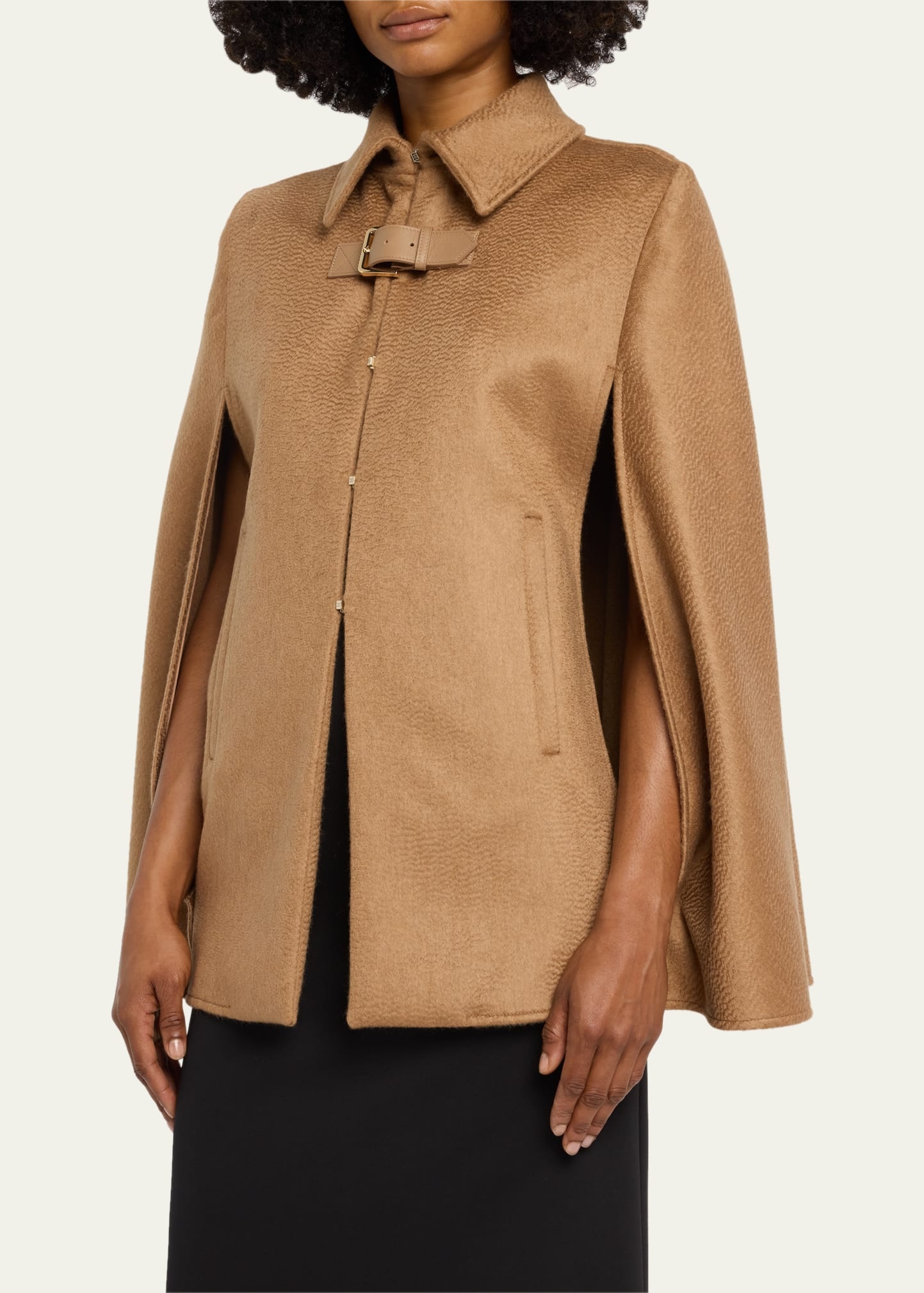 Obliqua Structured Cashmere-Blend Cape - 4