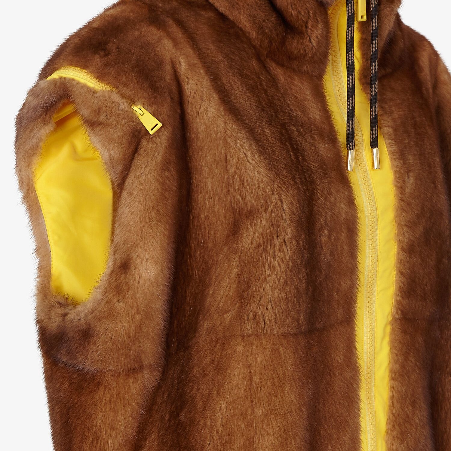 Mink and yellow nylon gilet - 3