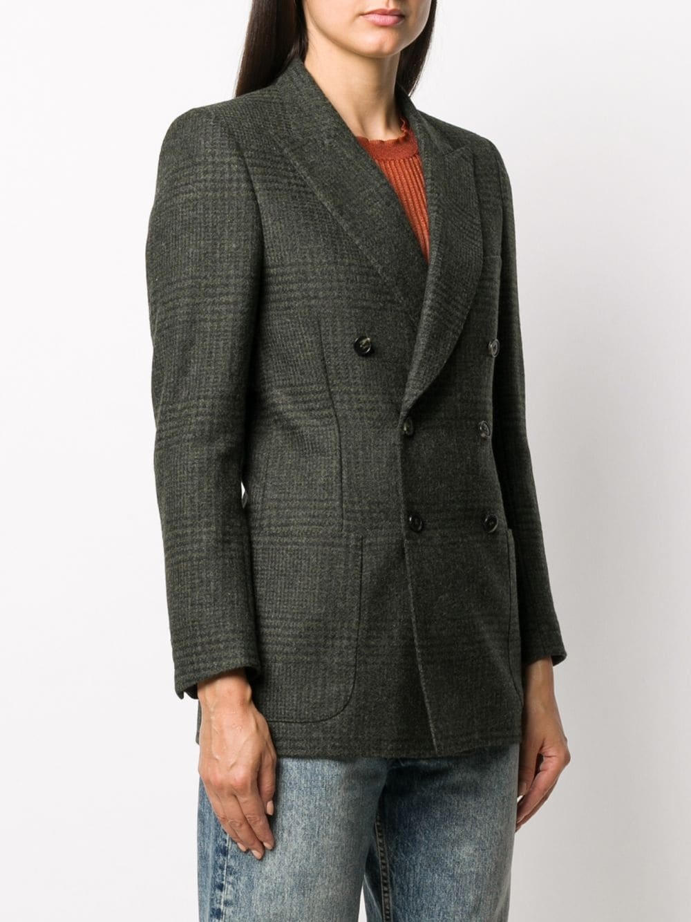 checked double breasted blazer - 3