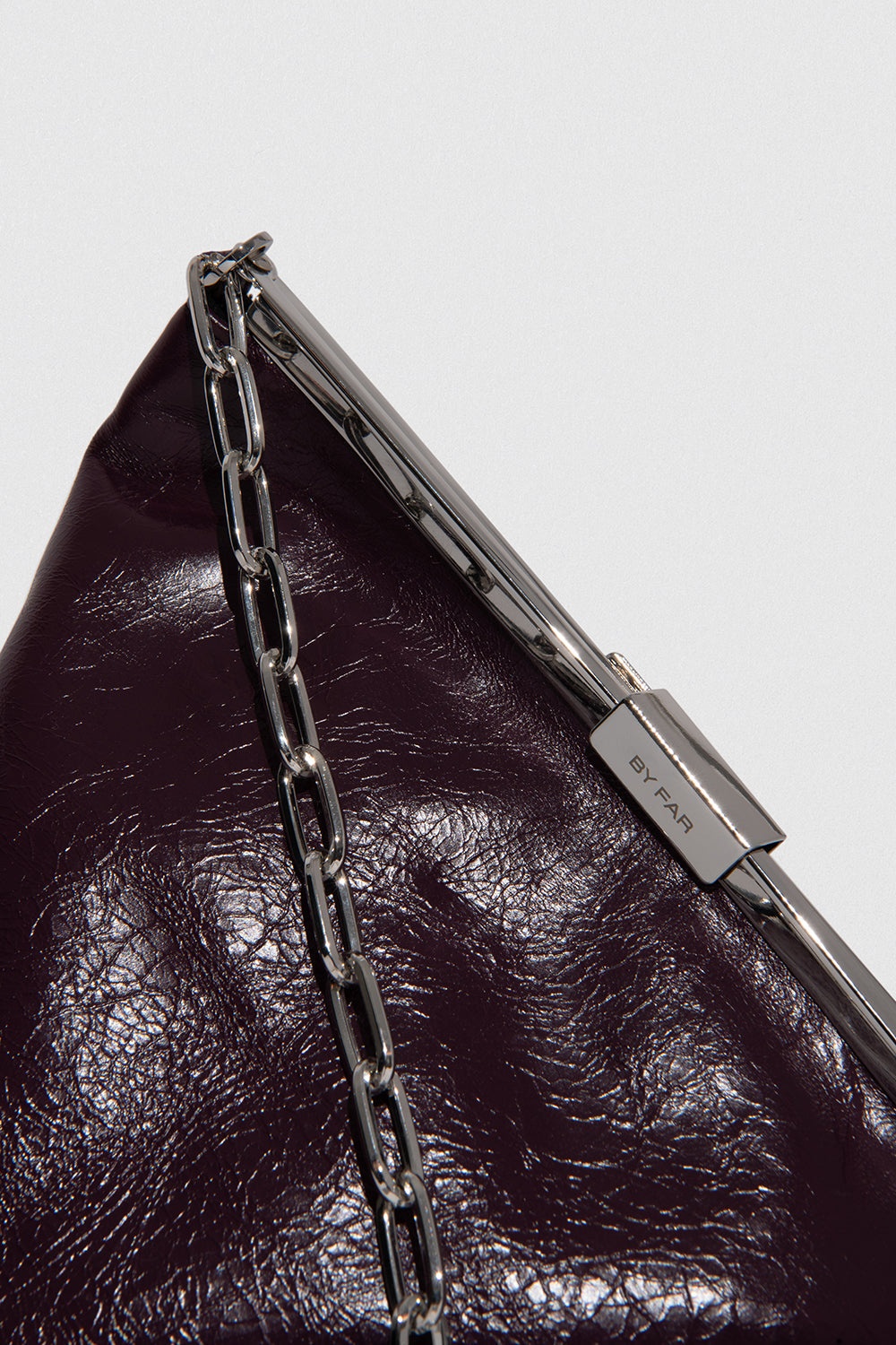 Prisma Raisin Creased Leather Top-Handle Bag - 3