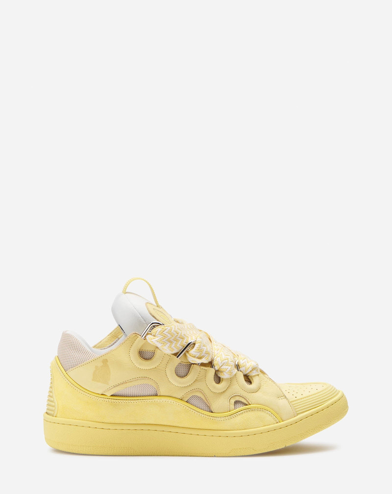 LEATHER CURB SNEAKERS - 1