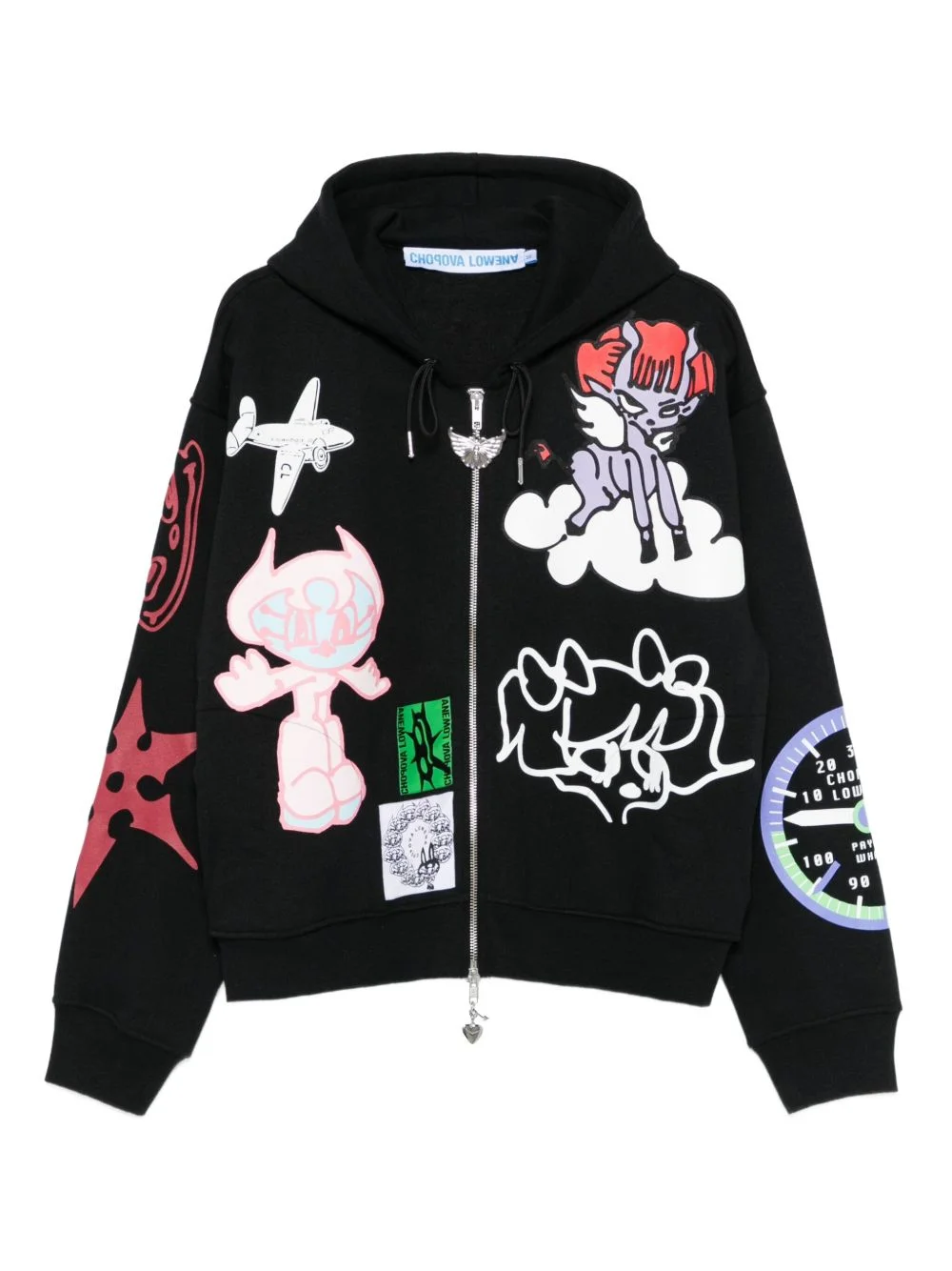 Flying High graphic-print zip-up hoodie - 1