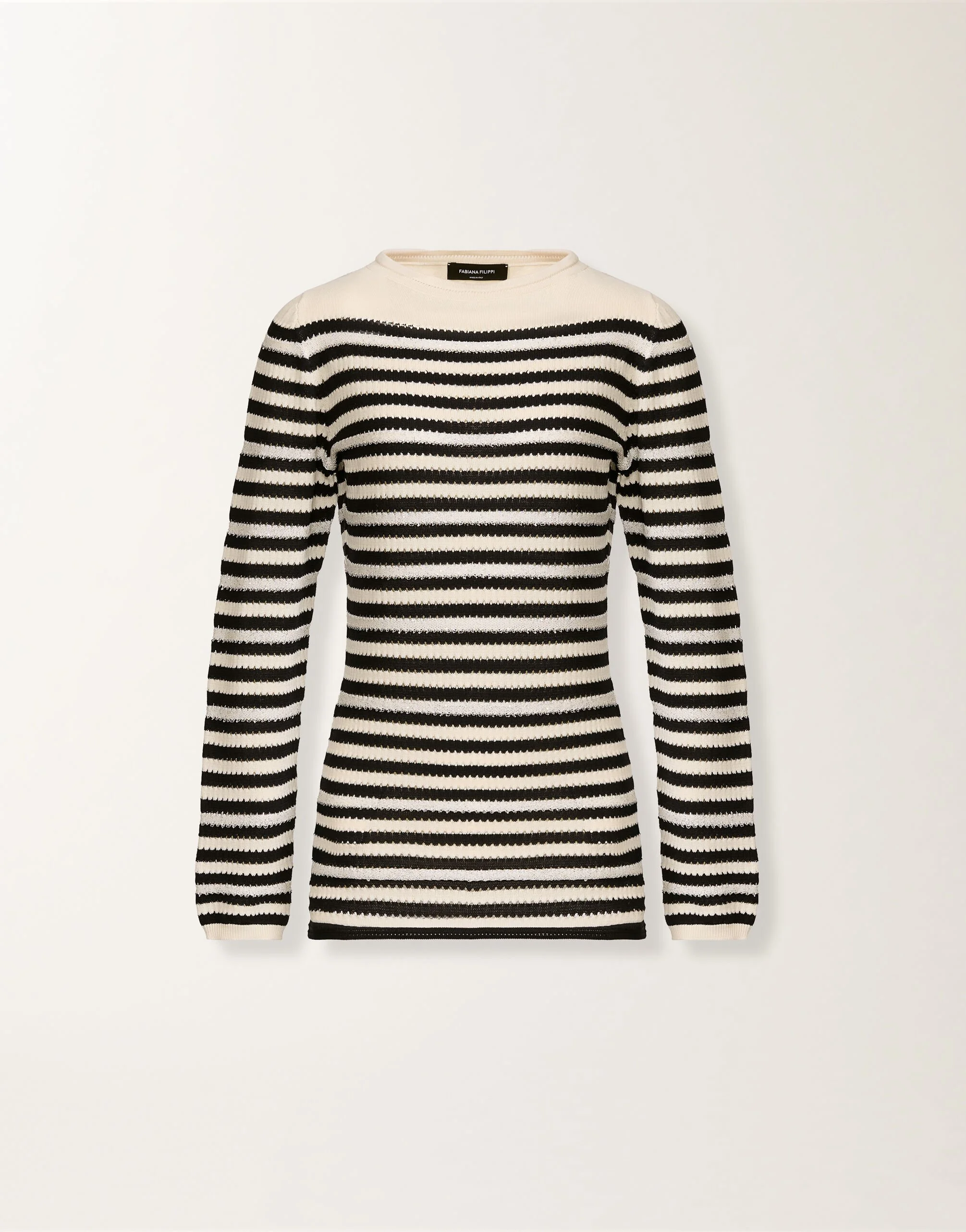 Organic cotton sweater with micro sequins - 1