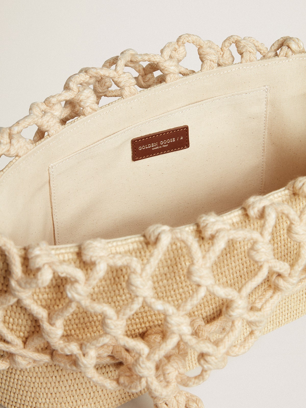 Lido bag in raffia and braided cotton macramé - 4