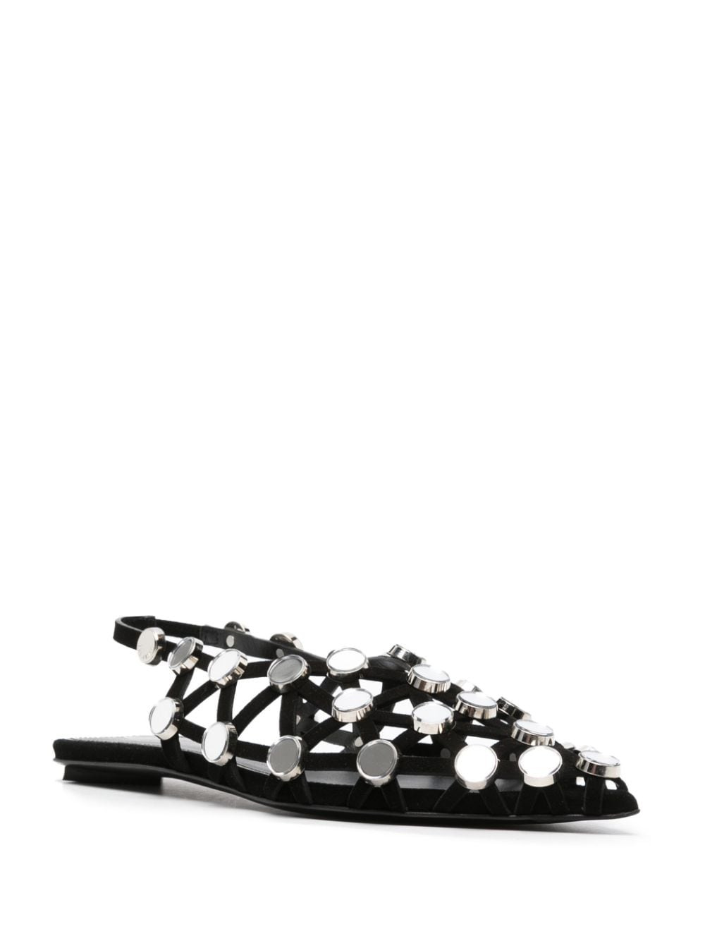 The Attico Grid rhinestone-embellished ballerinas - 4