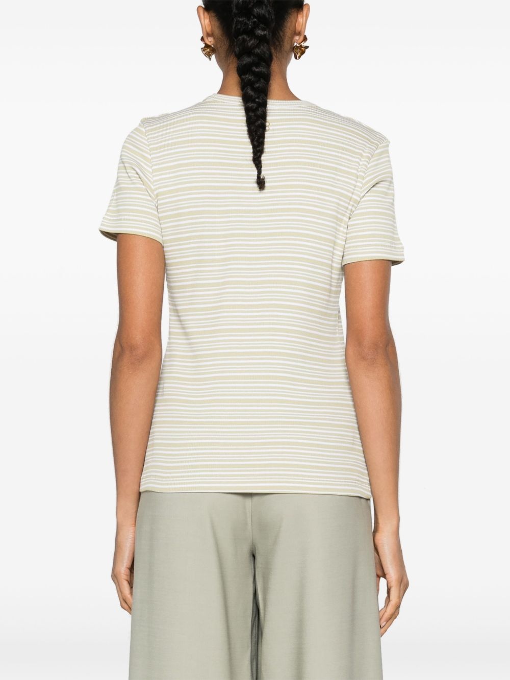 striped ribbed T-shirt - 4