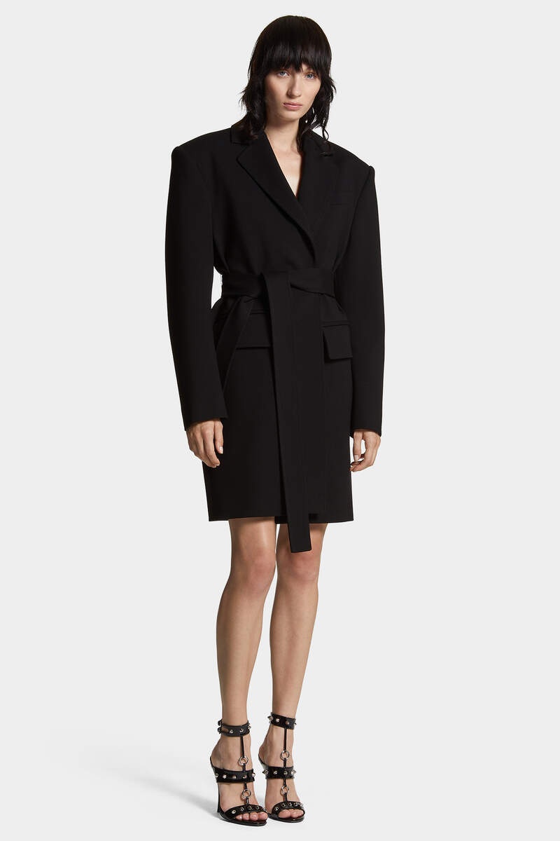 JERSEY WAIST TIE COAT - 6