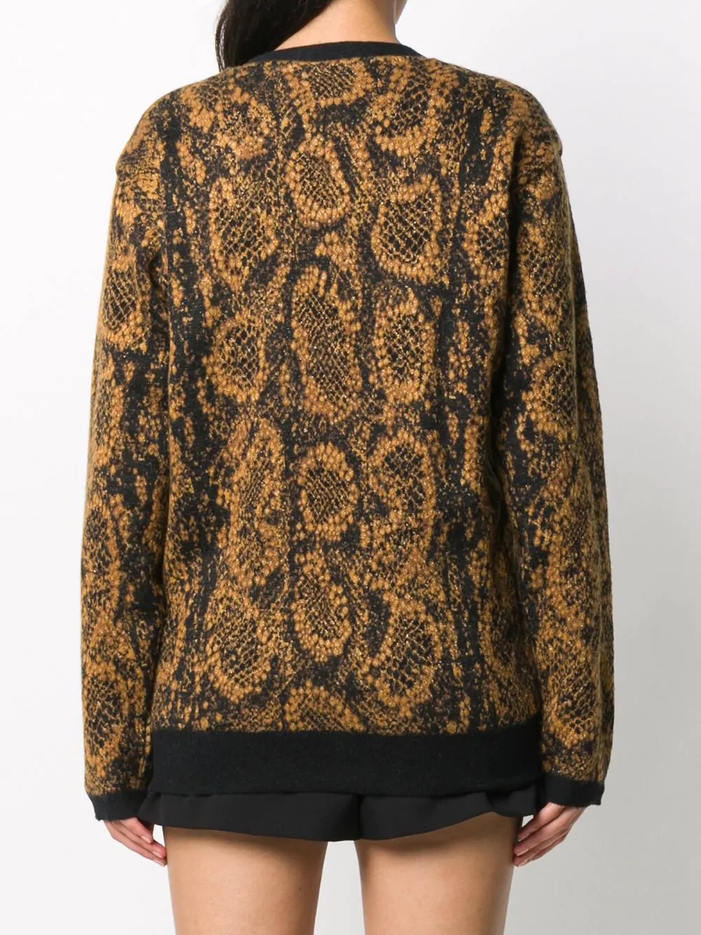 snake print cardigan - 4