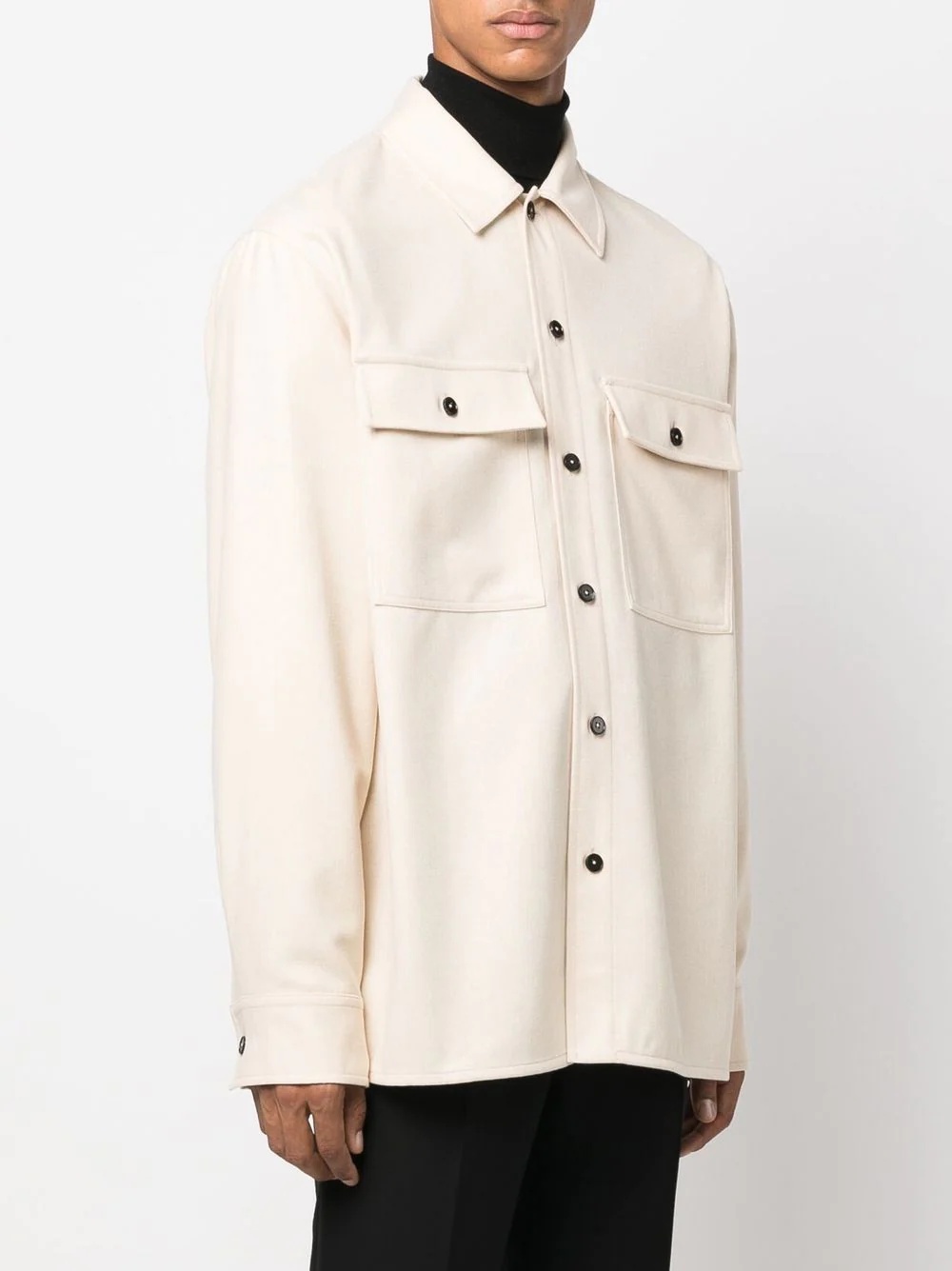 lightweight wool shirt jacket - 3