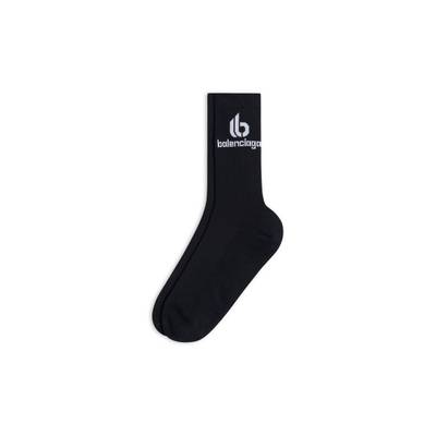 BALENCIAGA Men's Double B Socks in Black outlook