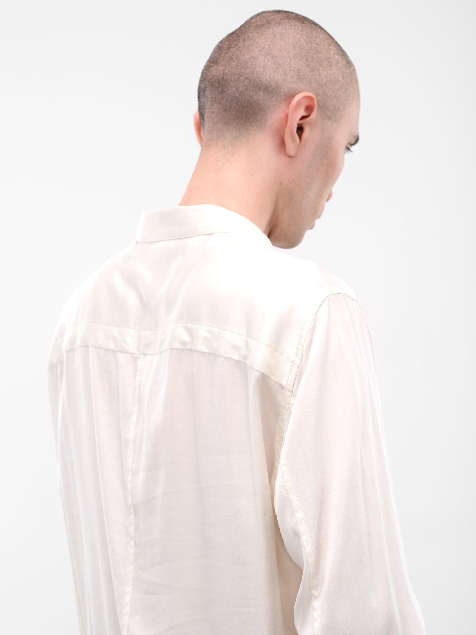 Off-White Silk Button-Up Shirt - 4