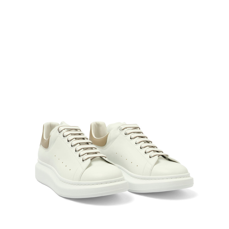 Alexander McQueen Larry Oversized Sneaker in White/Stone outlook