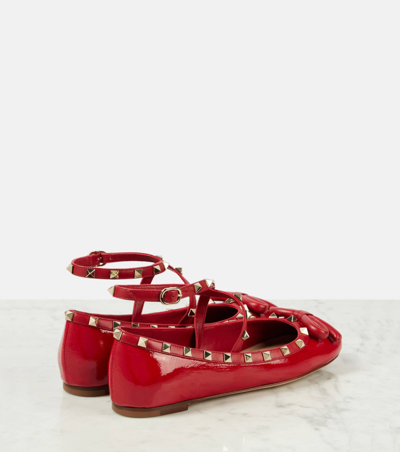 Rockstud leather ballet flats 3