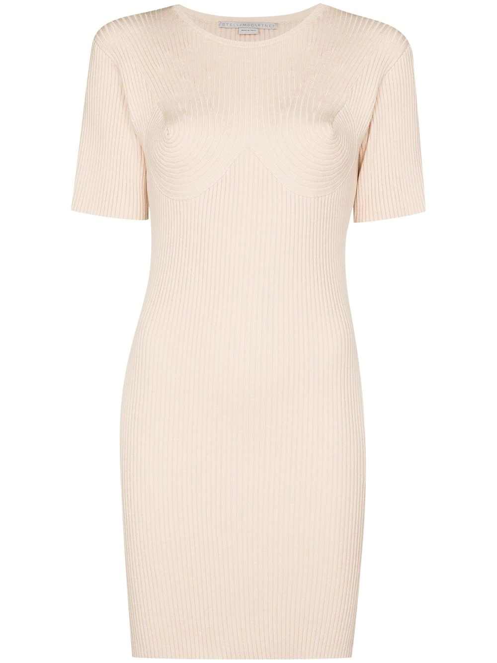 ribbed knitted mini dress - 1