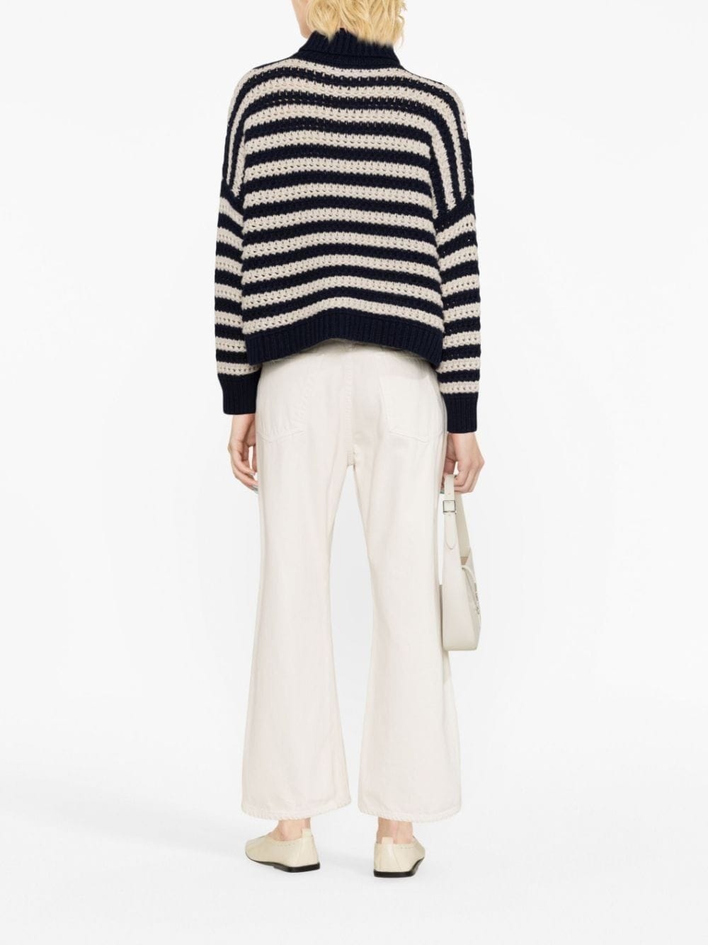 stripe-print turtleneck jumper - 3