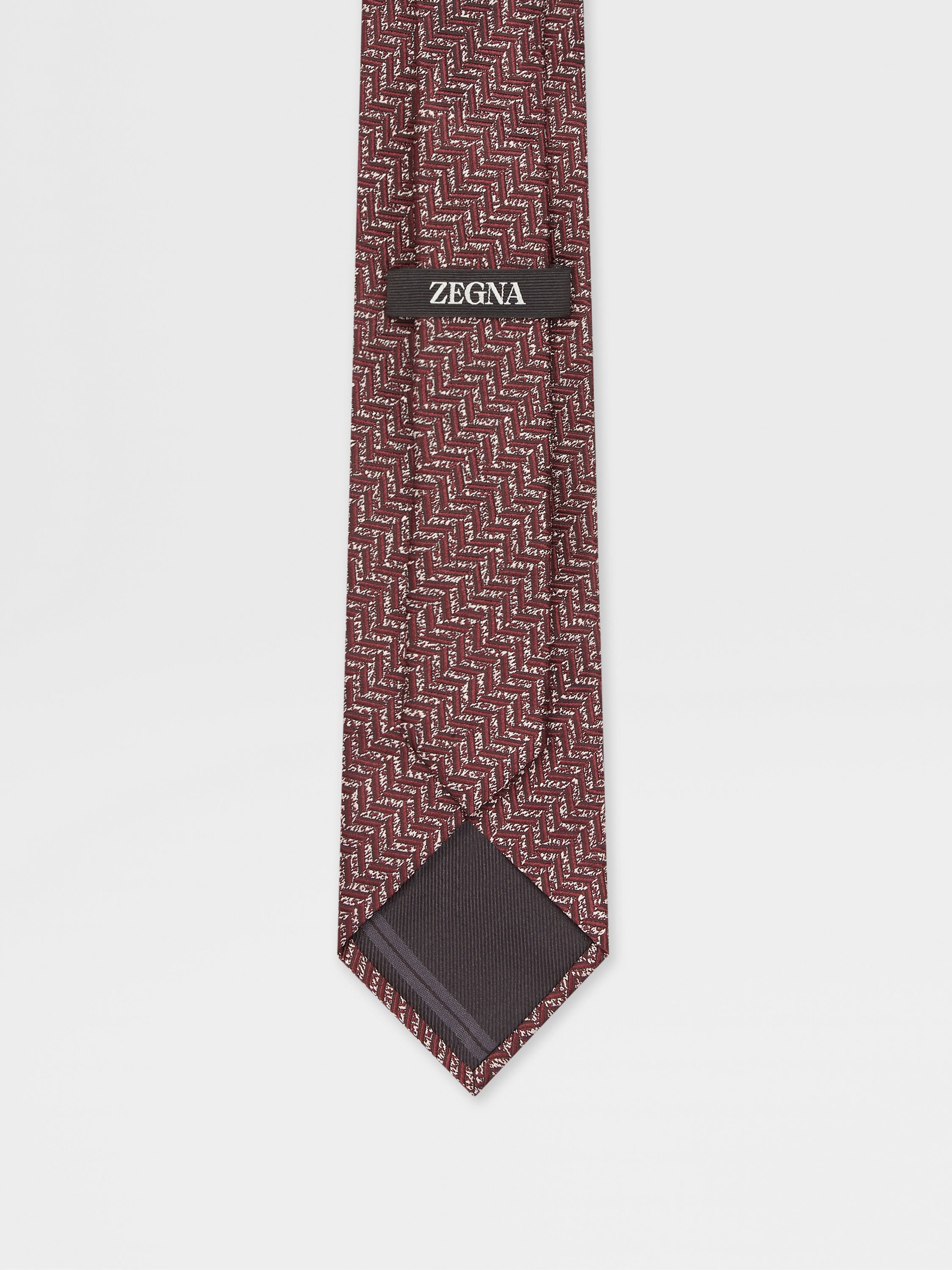 BURGUNDY SILK TIE - 3