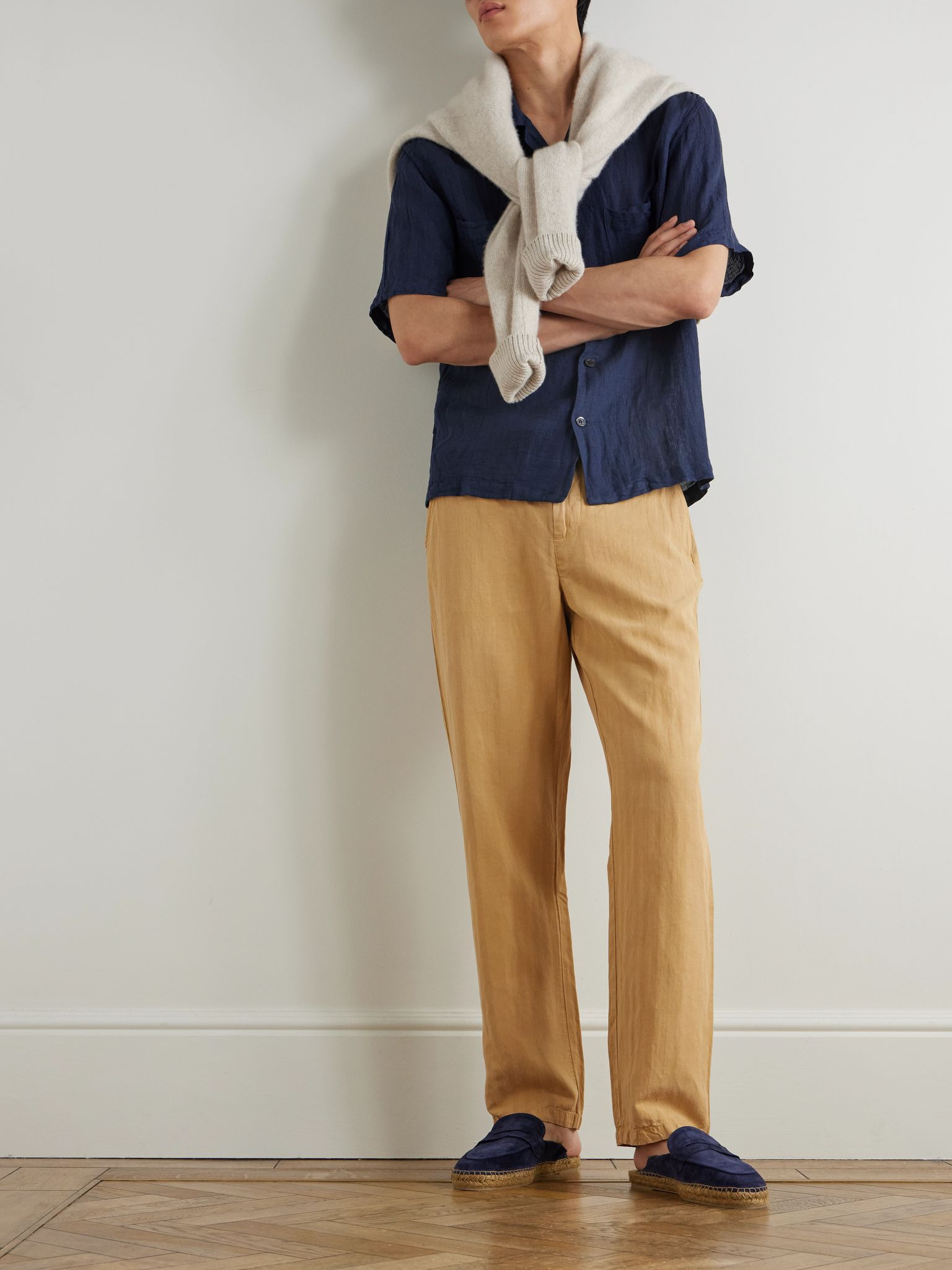 Mendes Straight-Leg Lyocell, Linen and Cotton-Blend Drawstring Trousers Brown - 2
