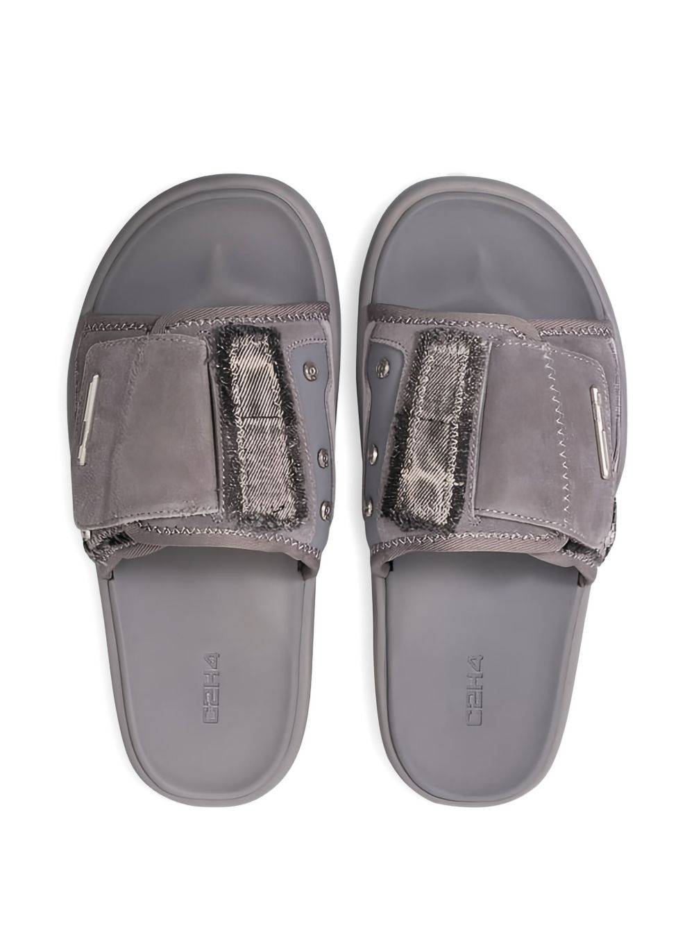 suede-panelled strap slippers - 3
