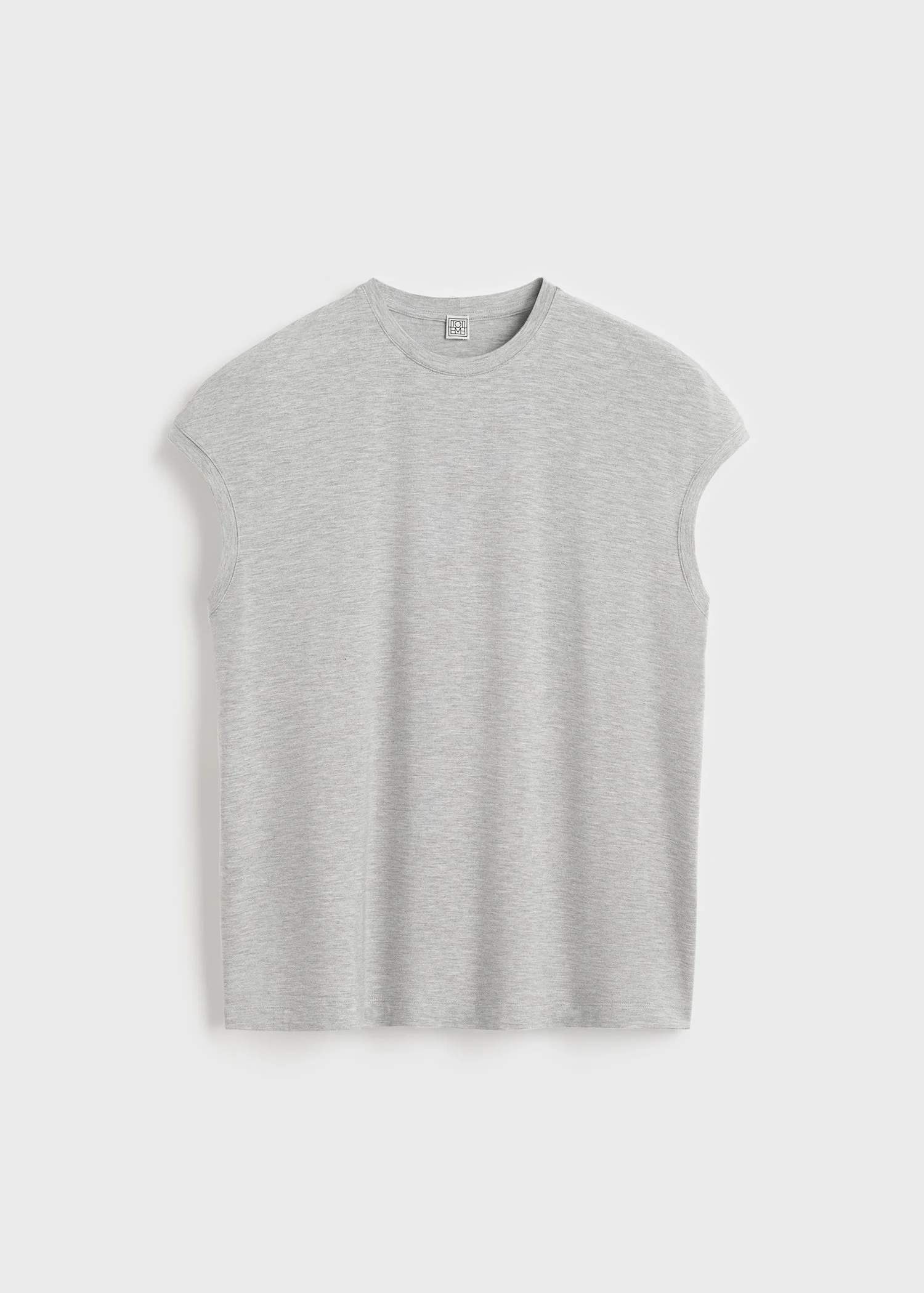 Short-sleeve jersey top pale grey mélange - 1