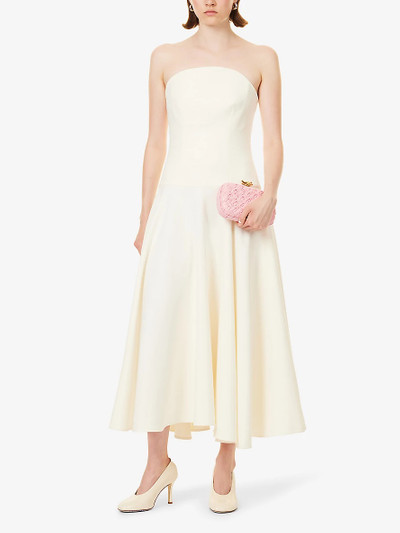 ROLAND MOURET Boned flared-hem crepe midi dress outlook