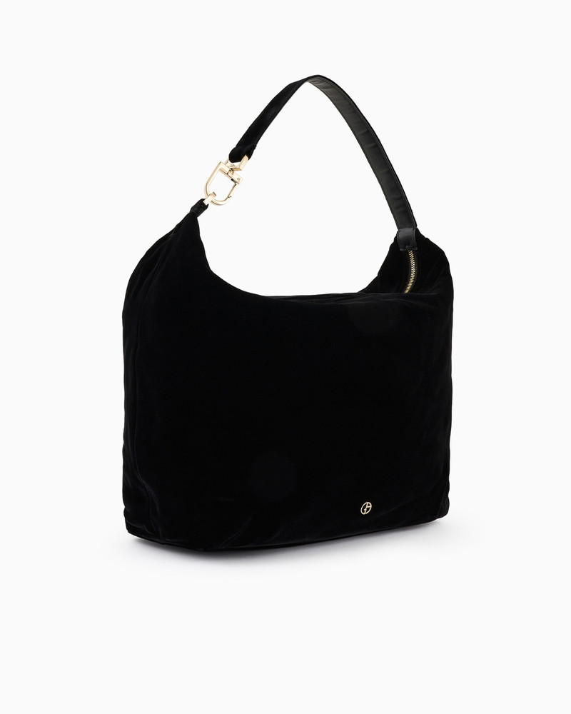 GIORGIO ARMANI LA PRIMA SOFT LARGE HOBO BAG IN VELVET outlook