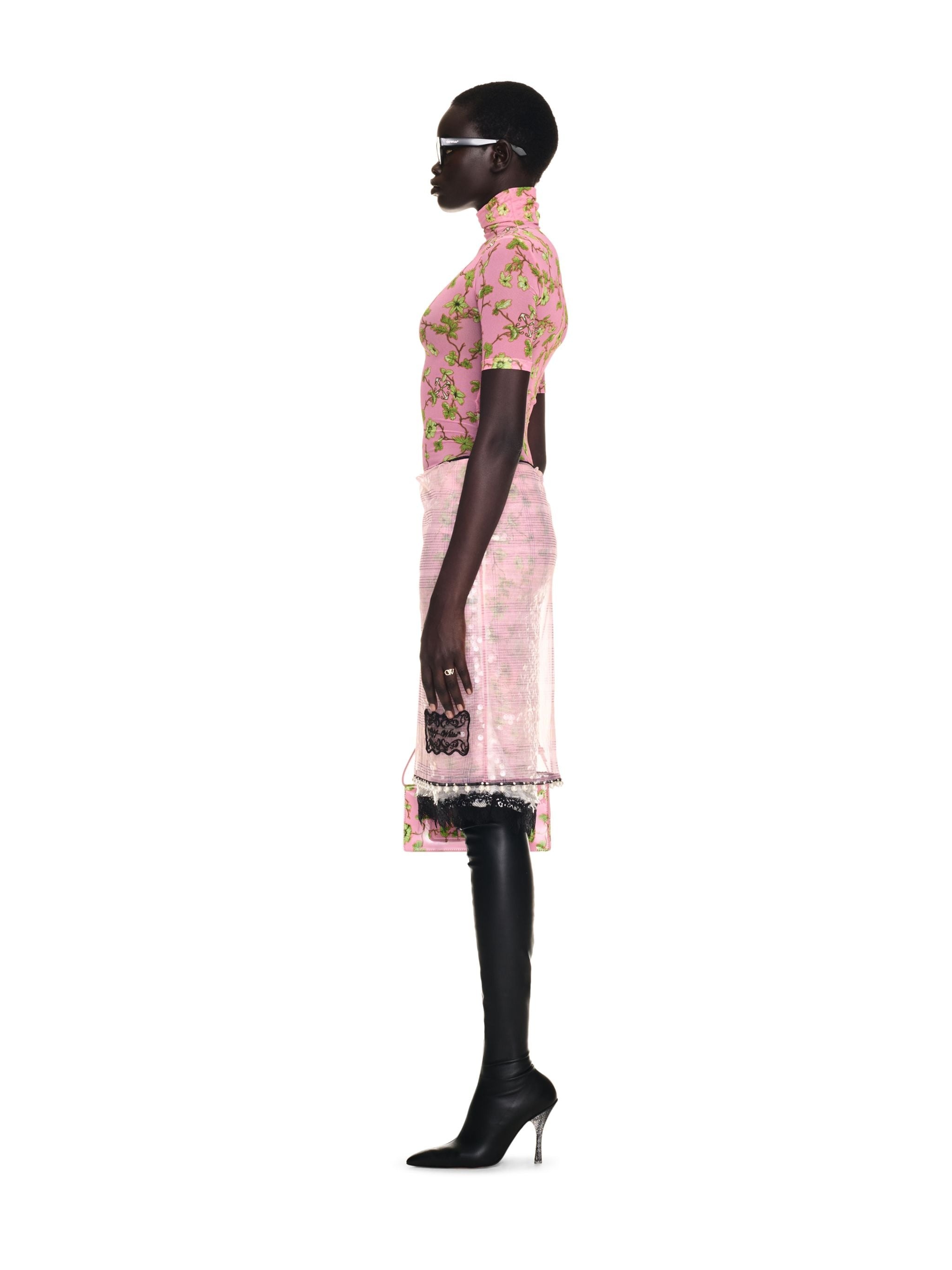 Pink Ramage Tulle S/s Turtlenek - 3